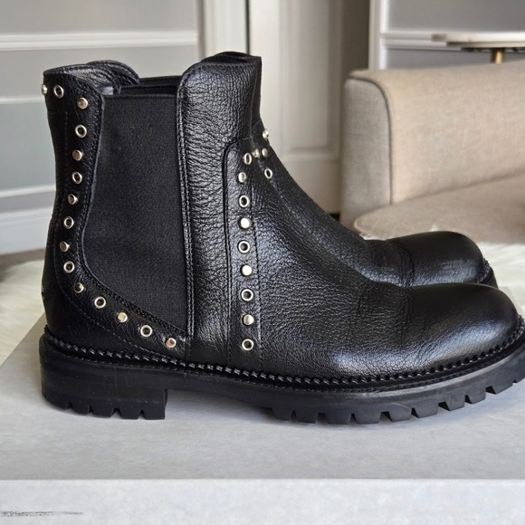 Jimmy Choo Burrow Studded Chelsea Ankle Boots - Picture 2 of 6